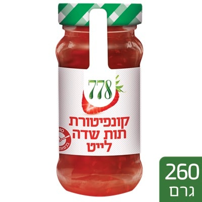 קונפיטורת תות שדה לייט 778 צנצנת 260 גרם - 